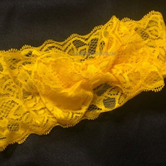 Hand Crafted Other - Yellow Lace Big Bow Headband   (2) HANDMADE